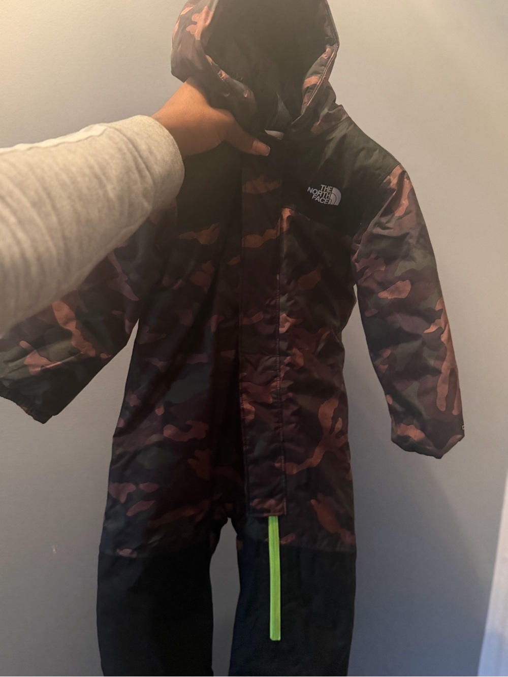 The North Face Kids' Camouflage Hooded Rain Suit - Black & Brown